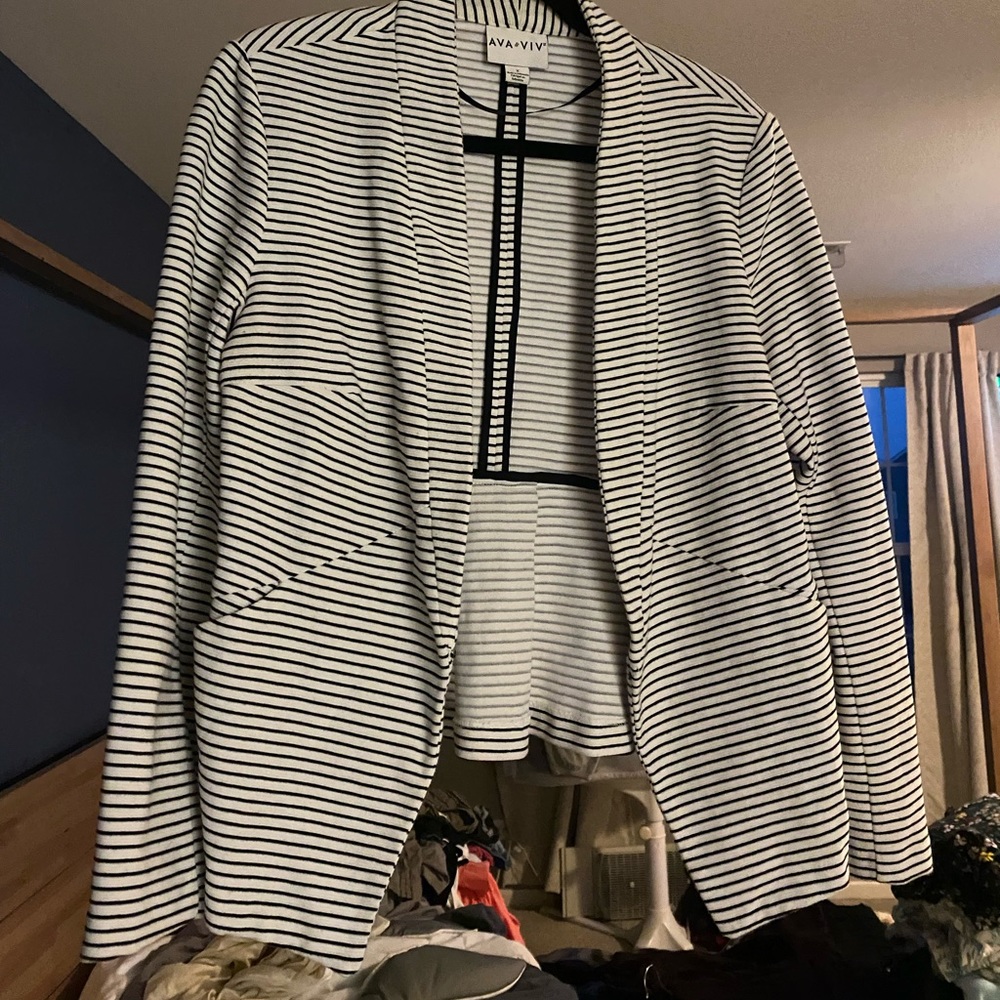 Striped peplum blazer